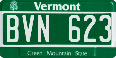 VT license plate BVN623