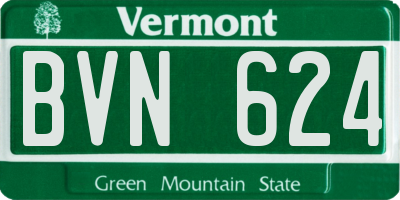 VT license plate BVN624