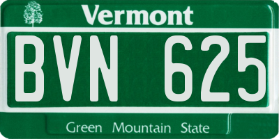 VT license plate BVN625