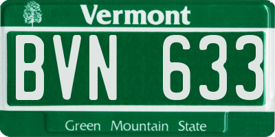 VT license plate BVN633