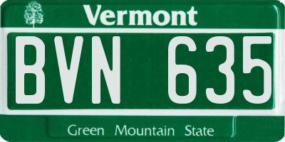 VT license plate BVN635