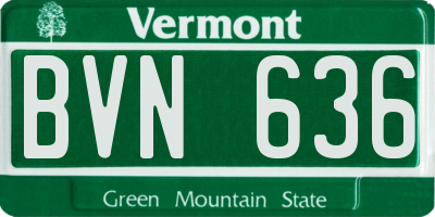 VT license plate BVN636