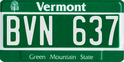 VT license plate BVN637