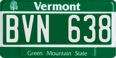 VT license plate BVN638