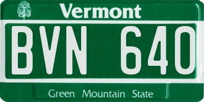 VT license plate BVN640
