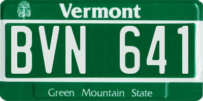VT license plate BVN641