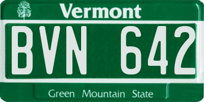 VT license plate BVN642