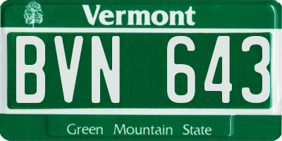 VT license plate BVN643