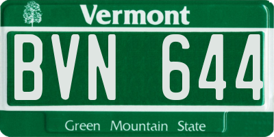 VT license plate BVN644