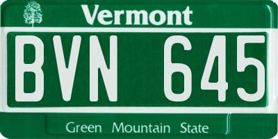 VT license plate BVN645