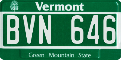 VT license plate BVN646
