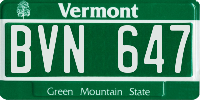 VT license plate BVN647