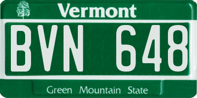 VT license plate BVN648