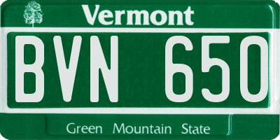 VT license plate BVN650