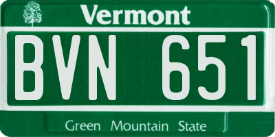 VT license plate BVN651