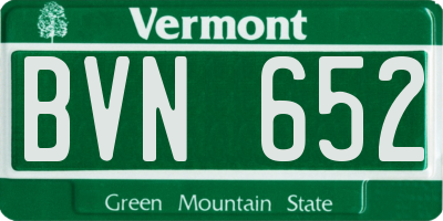 VT license plate BVN652