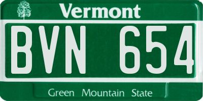 VT license plate BVN654