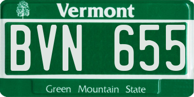 VT license plate BVN655