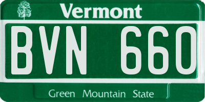 VT license plate BVN660