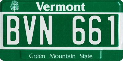 VT license plate BVN661