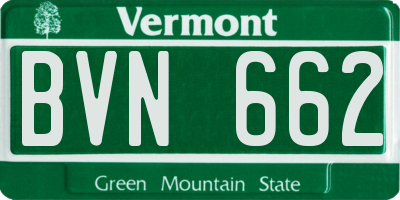 VT license plate BVN662