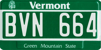 VT license plate BVN664
