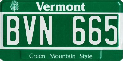 VT license plate BVN665