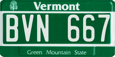 VT license plate BVN667