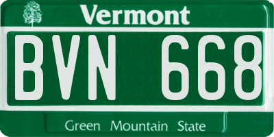 VT license plate BVN668