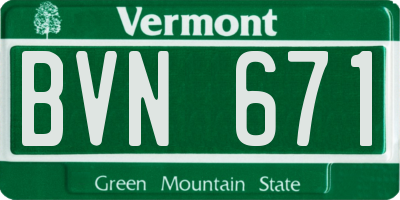 VT license plate BVN671