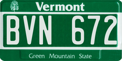 VT license plate BVN672
