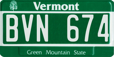 VT license plate BVN674