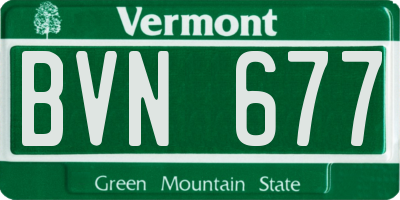 VT license plate BVN677