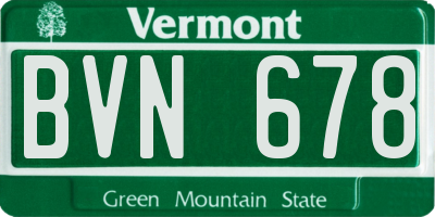 VT license plate BVN678