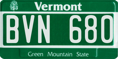 VT license plate BVN680