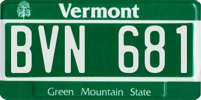 VT license plate BVN681