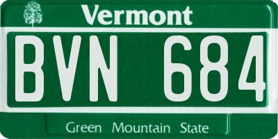 VT license plate BVN684