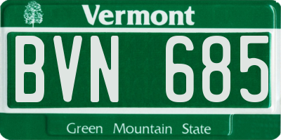 VT license plate BVN685