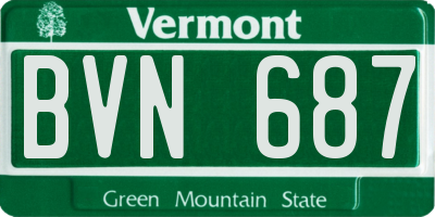 VT license plate BVN687