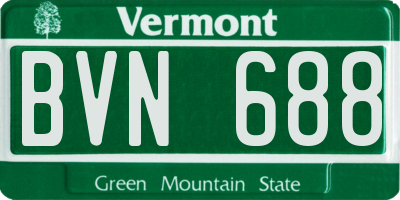 VT license plate BVN688