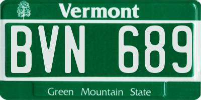 VT license plate BVN689