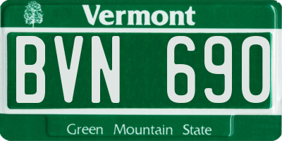 VT license plate BVN690