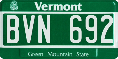 VT license plate BVN692