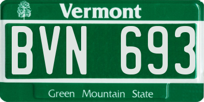 VT license plate BVN693