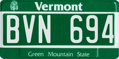 VT license plate BVN694