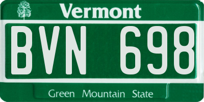 VT license plate BVN698