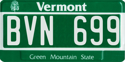 VT license plate BVN699
