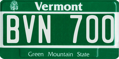 VT license plate BVN700