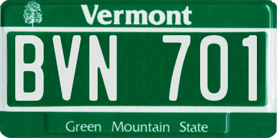 VT license plate BVN701
