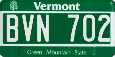 VT license plate BVN702